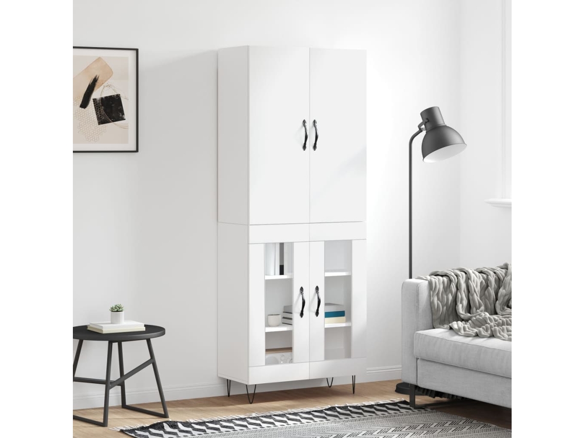 Vidaxl Armário Alto 69,5x34x180 Cm Derivados De Madeira Branco