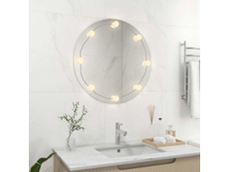 Vidaxl Espelho De Parede Com Luzes Led Vidro Redondo