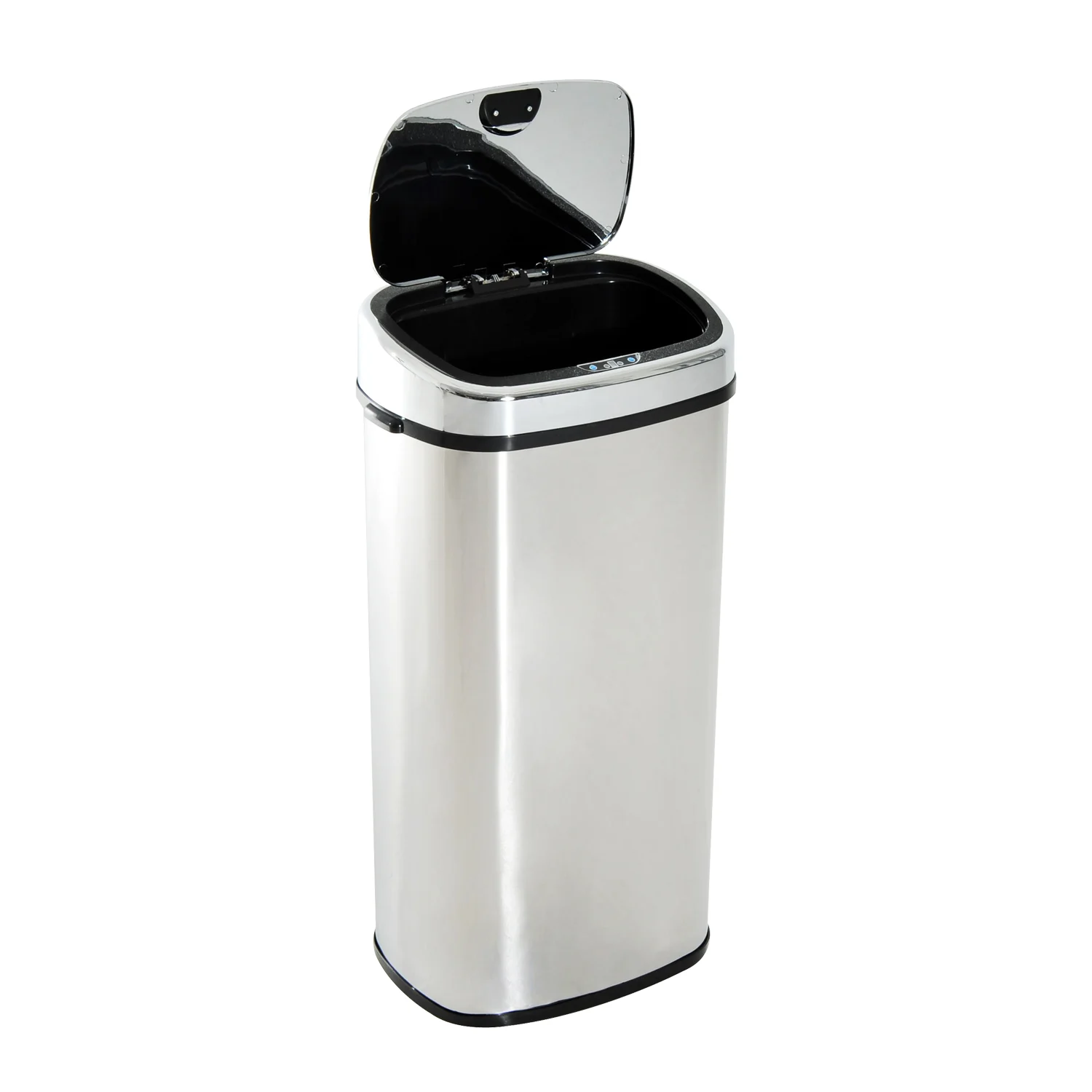 Balde De Lixo Inteligente De Aço Inoxidável 68l Com Sensor Infravermelho De Abertura Automática E Contato Manual Para Cozinha 40.5x29.578cm Prata