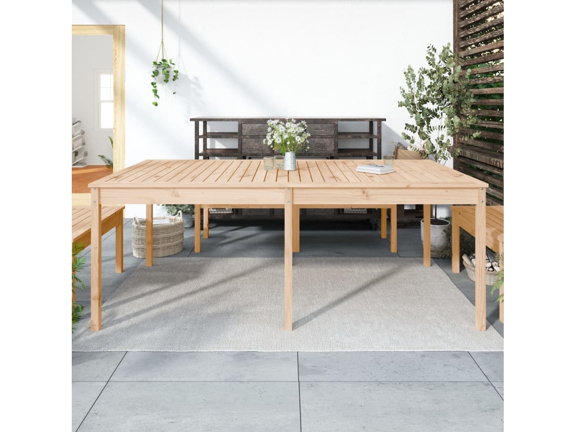 Vidaxl Mesa De Jardim 203,5x100x76 Cm Madeira De Pinho Maciça