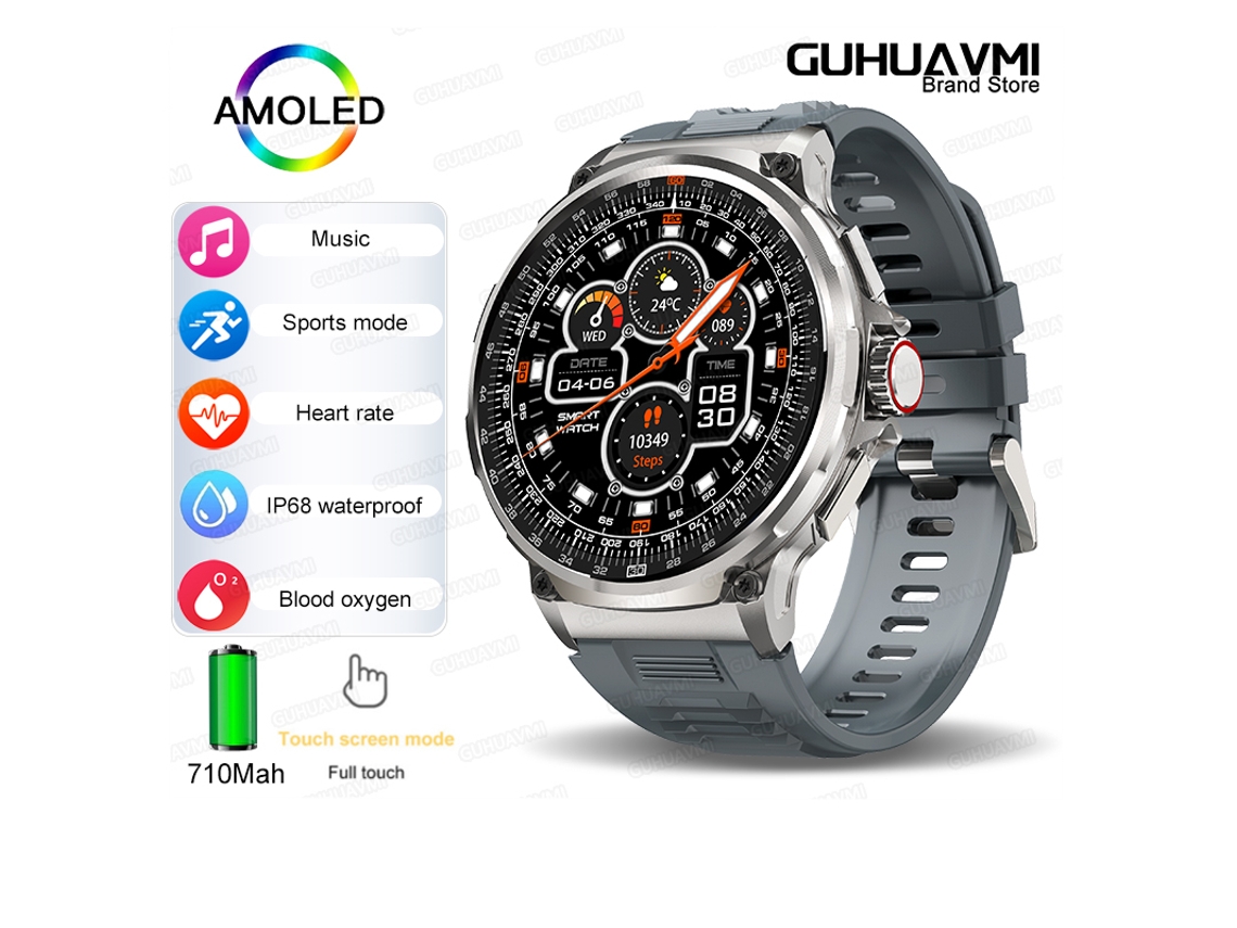 Relógio Inteligente Mdug Para Homens Com Rastreamento Gps, Chamada Bluetooth, Tela Hd De 1,85 Polegadas