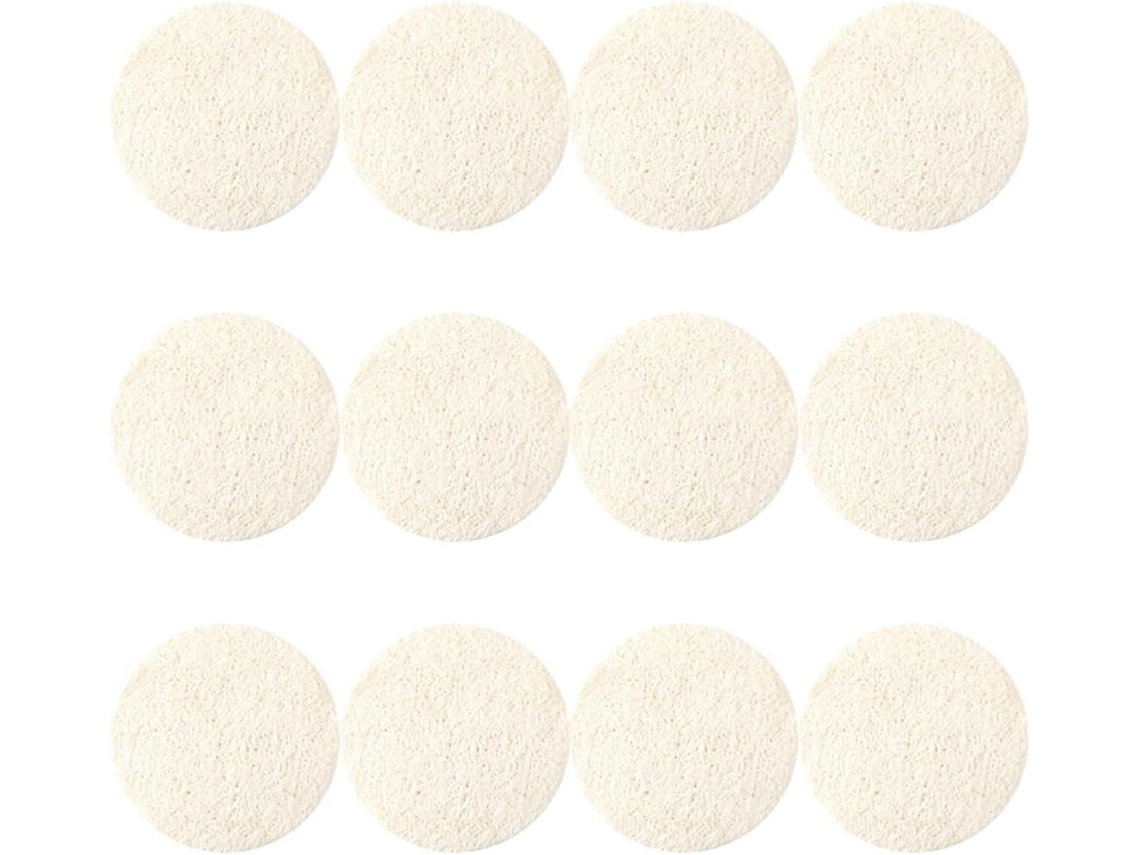 Conjunto De 12 Esponjas De Bucha Vegetais Laváveis E Esfoliantes Faciais Para Sua Rotina Diária.