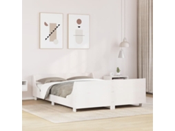 Cama Sem Colchão 135x190 Cm Madeira De Pinho Maciça Branco