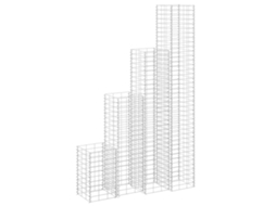 Vidaxl Canteiro/gabião Elevado 4 Pcs 30x30x50/100/150/200 Cm Ferro