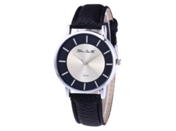 Relógio de pulso masculino analógico de quartzo com pulseira de PU (preto)