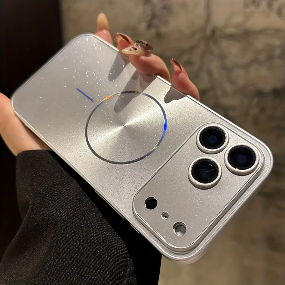 Capa Magnética Magsafe Para Iphone 15 (prateada), Com Proteção Total Para A Lente.