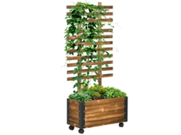 Floreira CHEZMOI com treliça, rodas, 65x31x147 cm, abeto pré-oleada