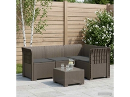 Vidaxl Sofá De Jardim Para 4 Pessoas Com Almofadas Visual Rattan Pp