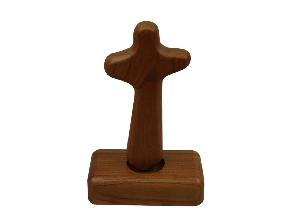 Cruz De Madeira Vertical Com Base Magnética, Cruz Portátil Para Oração E Decoração Cristã Em Casa