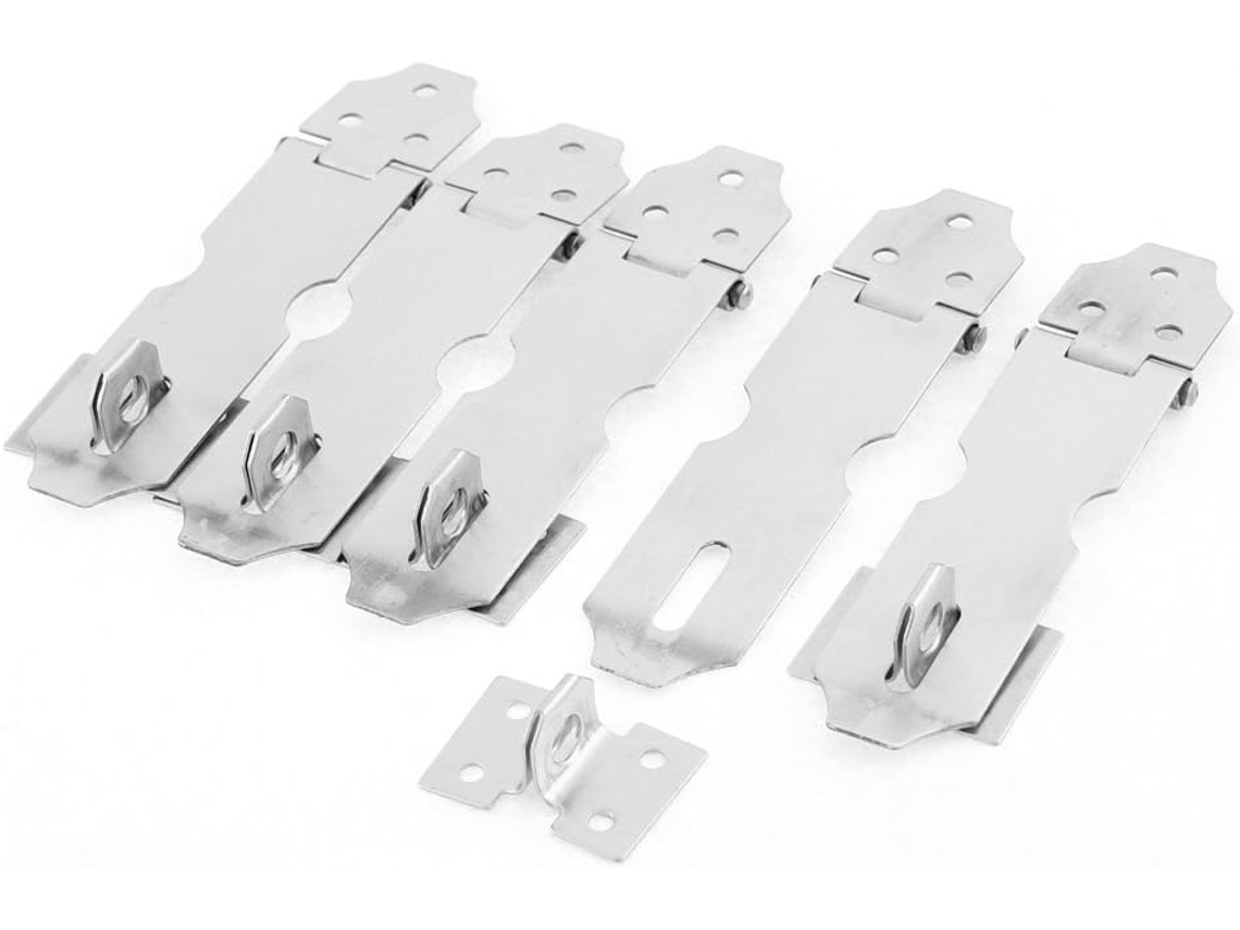 Conjunto de 5 Peças com Fecho Cadeado em Aço Inoxidável para Porta Garagem, 86 Mm Comprimento CHABERLU