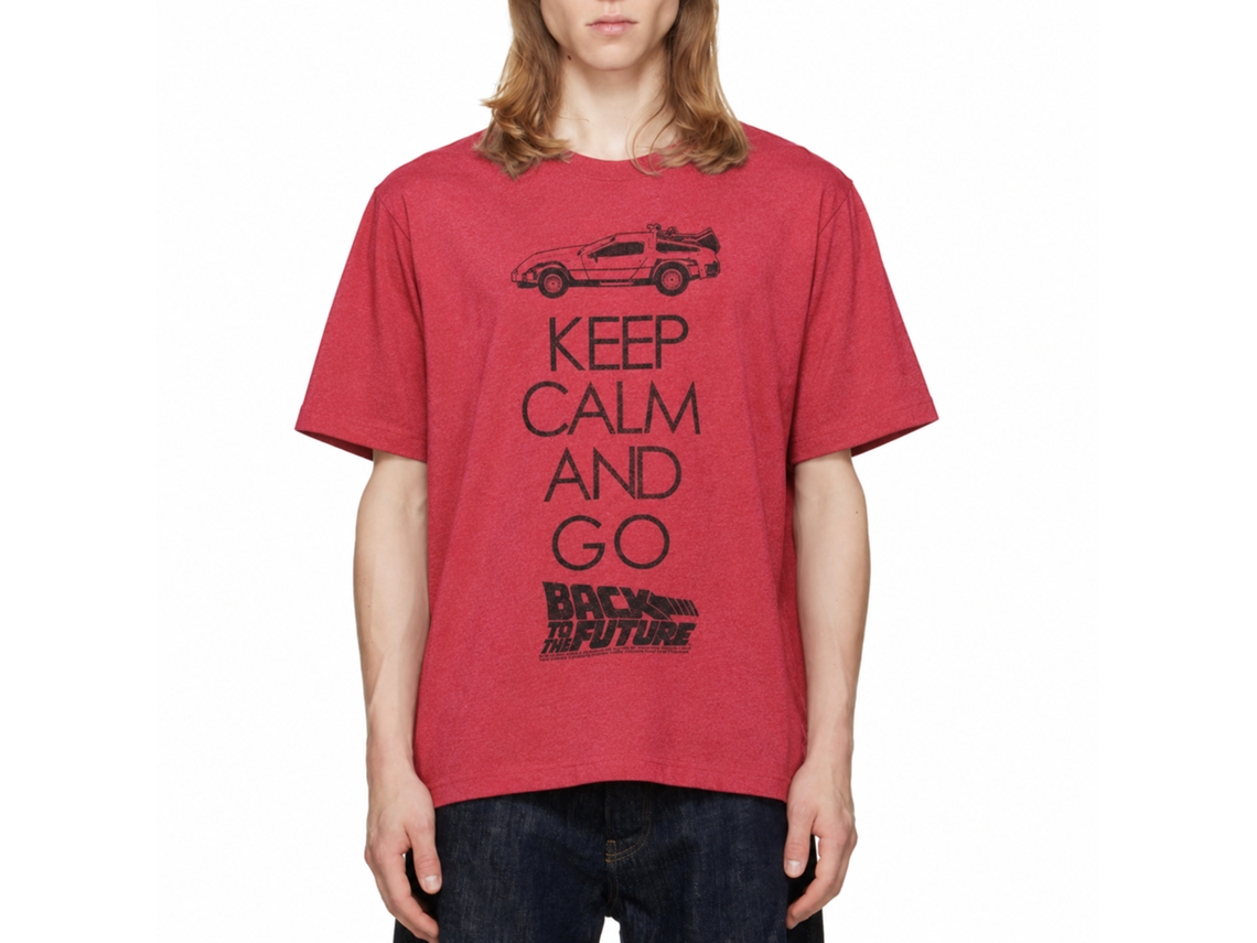 Rockinstone Back To The Future Movie Keep Calm Heather Red Adult T-shirt Size:s