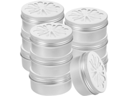 Latas Redondas Ciieeo Com Tampa De Rosca, 80g, Pacote Com 12 Unidades, Em Elegante Design De Alumínio Perfurado.