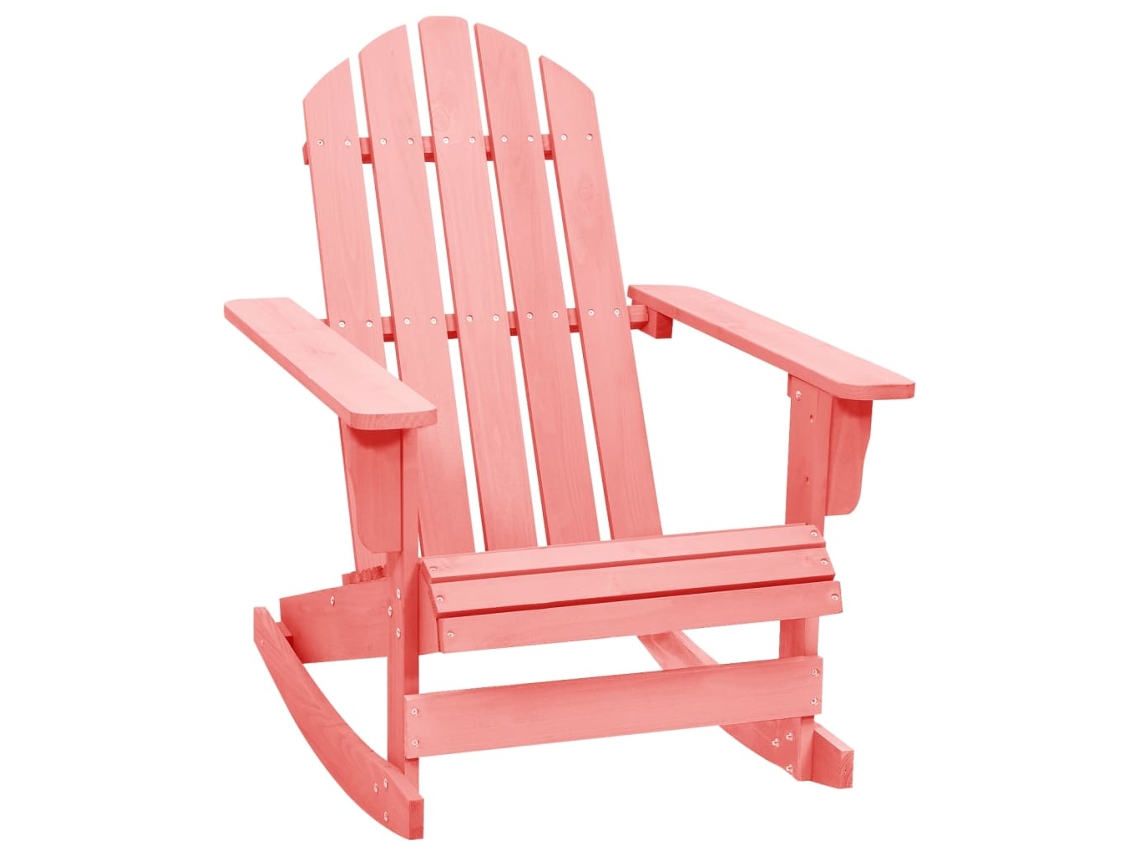 Cadeira Adirondack De Balanço Para Jardim Abeto Maciço Rosa Dkd Home Decor