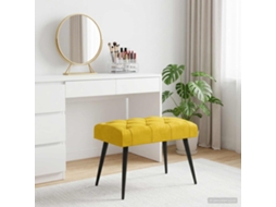 Vidaxl Banco Com Botões Estofados Amarelo 60 X 40 X 45 Cm Veludo