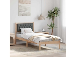 Vidaxl Estrutura da Cama com Cabeceira Cinza Escuro 75 X 190 Cm
