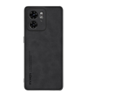 Capa De Celular De Luxo Em Pele De Cordeiropreto Grafite, Moto G85