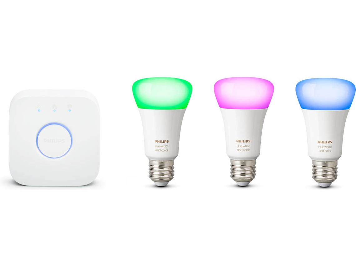 Kit iniciante PHILIPS branco e cor E27 + Bridge