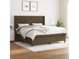 Vidaxl Cama Com Molas/colchão 180x200 Cm Tecido Castanho-escuro