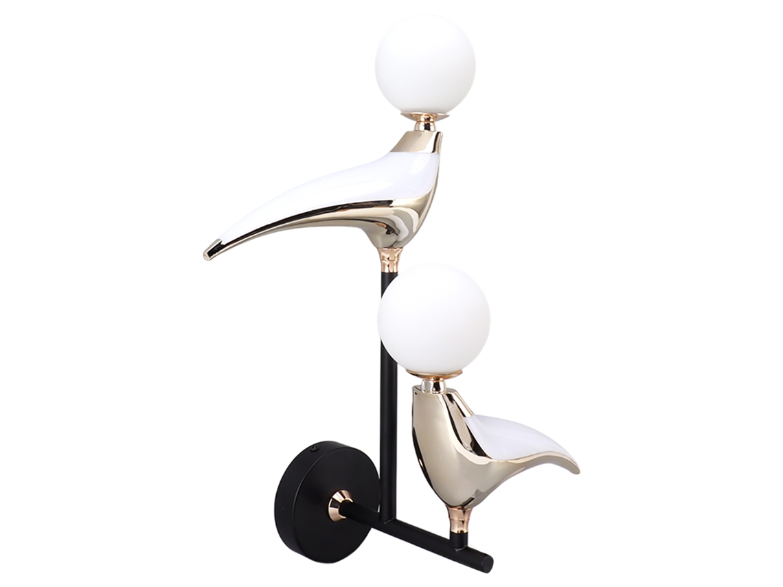Lâmpada de Parede Pássaro Moderna Led Rotativa 2 Cabeças | S/MARCA