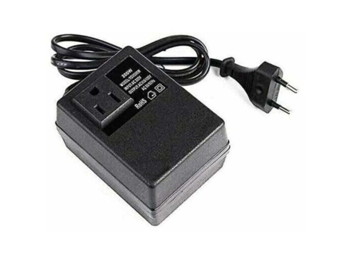 Transformador De 220v Para 110v, 200w, Com Ficha Europeia, Para Tensão Reduzida...debuns