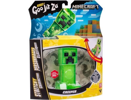 Figurine Extensível Goo Jit Zu Minecraft Creeper 11 Cm Texto Elástico Extensível 3x Heroes Of Goo Jit Zu