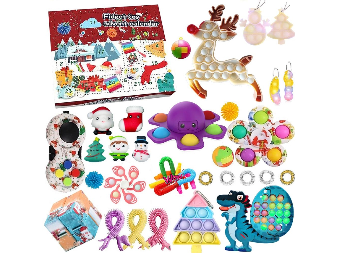 Laxiscreed Calendário Do Advento De Natal Com 35 Push Bubbles, Brinquedo Antistress Ideal Para Presentes Natalícios