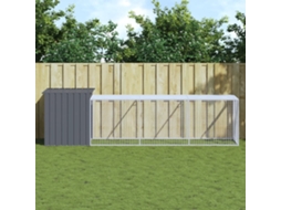 Vidaxl Galinheiro Com Anexo 110x405x110 Cm Aço Galvanizado Antracite