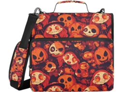 Pasta De Halloween Com Estampa Abóbora, Bolsos Extras, Alça De Ombro, Vários Bolsos, 3, 8cm 1, 5 Polegadas, 3 Selos