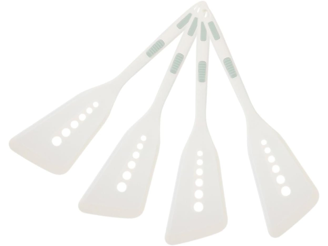 De 4 Espátulas De Silicone Resistentes Ao Calor Para Peixe, Omeletes, Culinária Em Geral, Com Cabos Gokoco