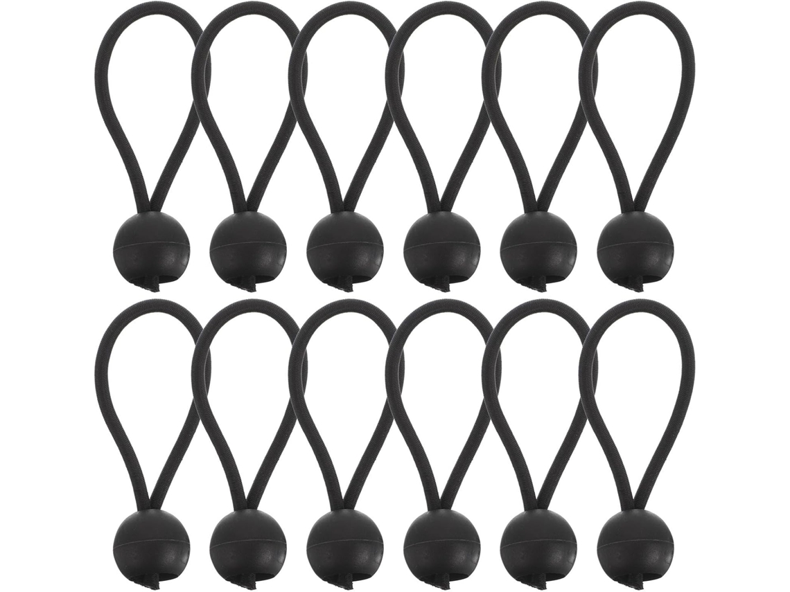 20 Cordões Elásticos Com Bolinha Preta, 10cm E 4mm