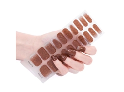 Stickers de Unhas de Gel Semicuradas 20pcs com Lixa e Palitos de Álcool Requer Lâmpada Uv/led