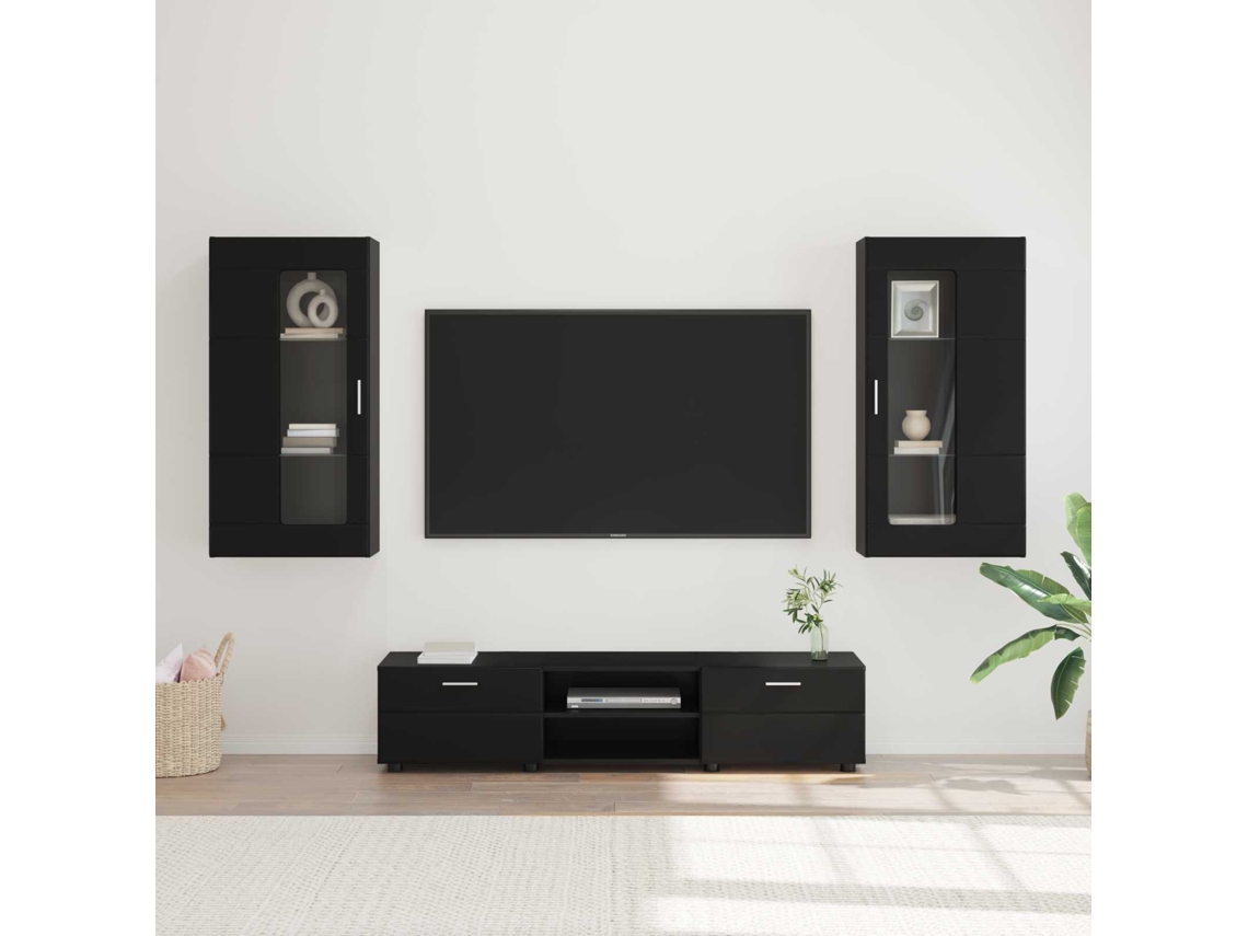 Vidaxl Conjunto De Móvel De Tv Florin 3 Unid. Preto