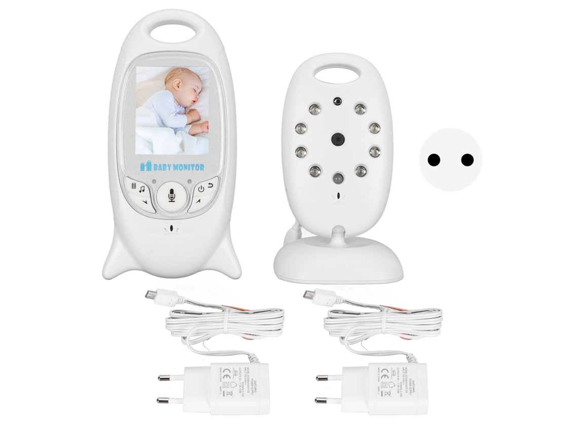 Monitor De Bebê Com Vídeo Tela 2 Polegadas Visão Noturna 8 Berços Chamada Dupla Câmera De Berçário Plugue Eu 100-240v