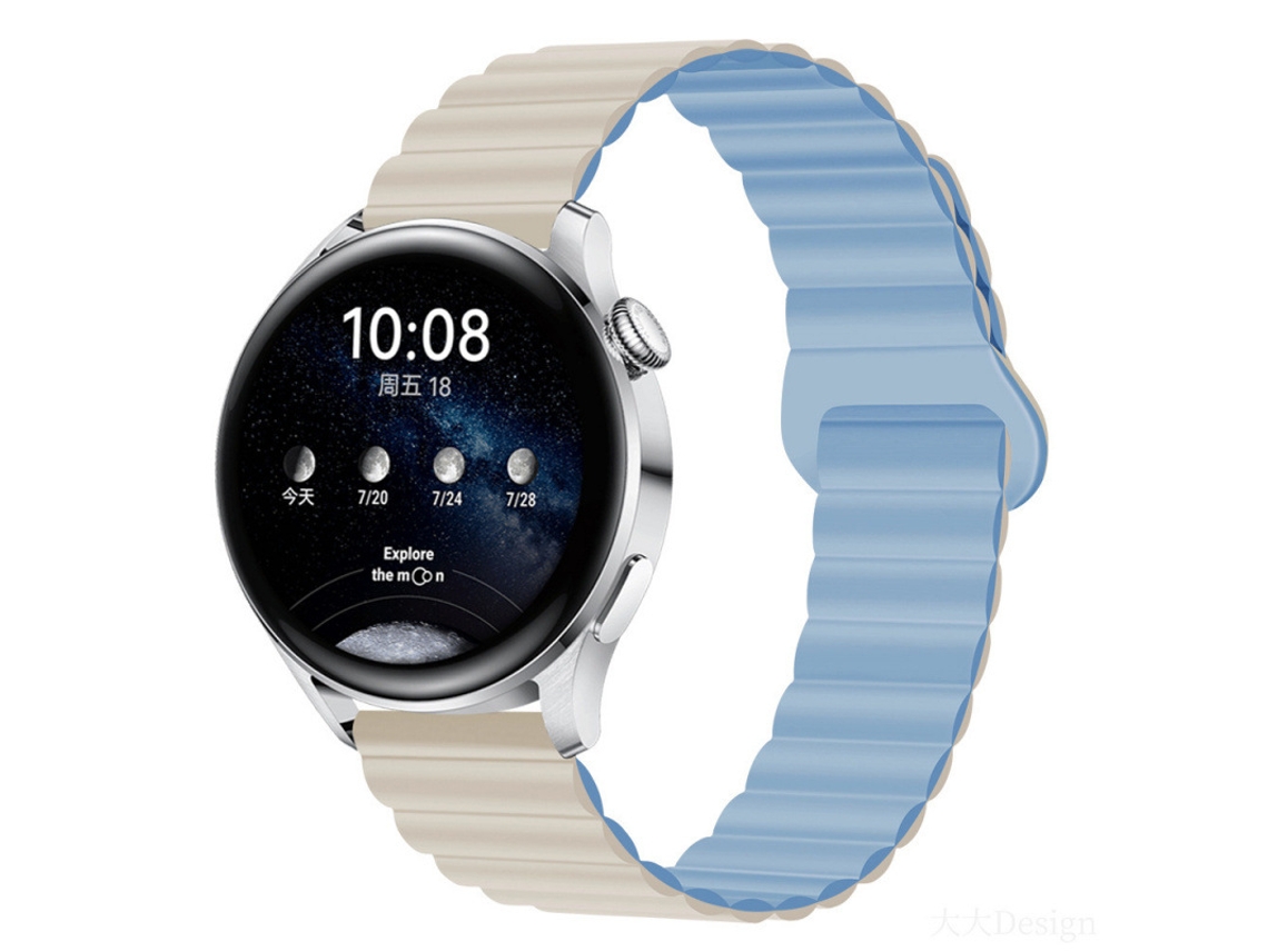 Bracelete Para Garmin Venu 2 Plus (20mm) Branco-azul Cuich