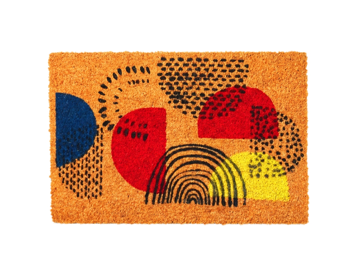 Relaxdays Capacho De Coco 80x50 Cm, Com Motivos, Antiderrapante, Resistente Ao Tempo, Para Interior E Exterior, Cores
