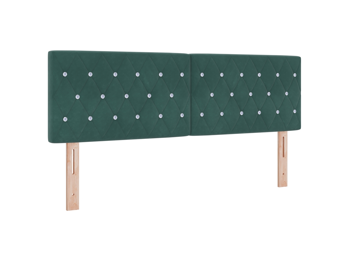 Conjunto 1 Cabeceira Led Vidaxl Verde Veludo (144 Cm)