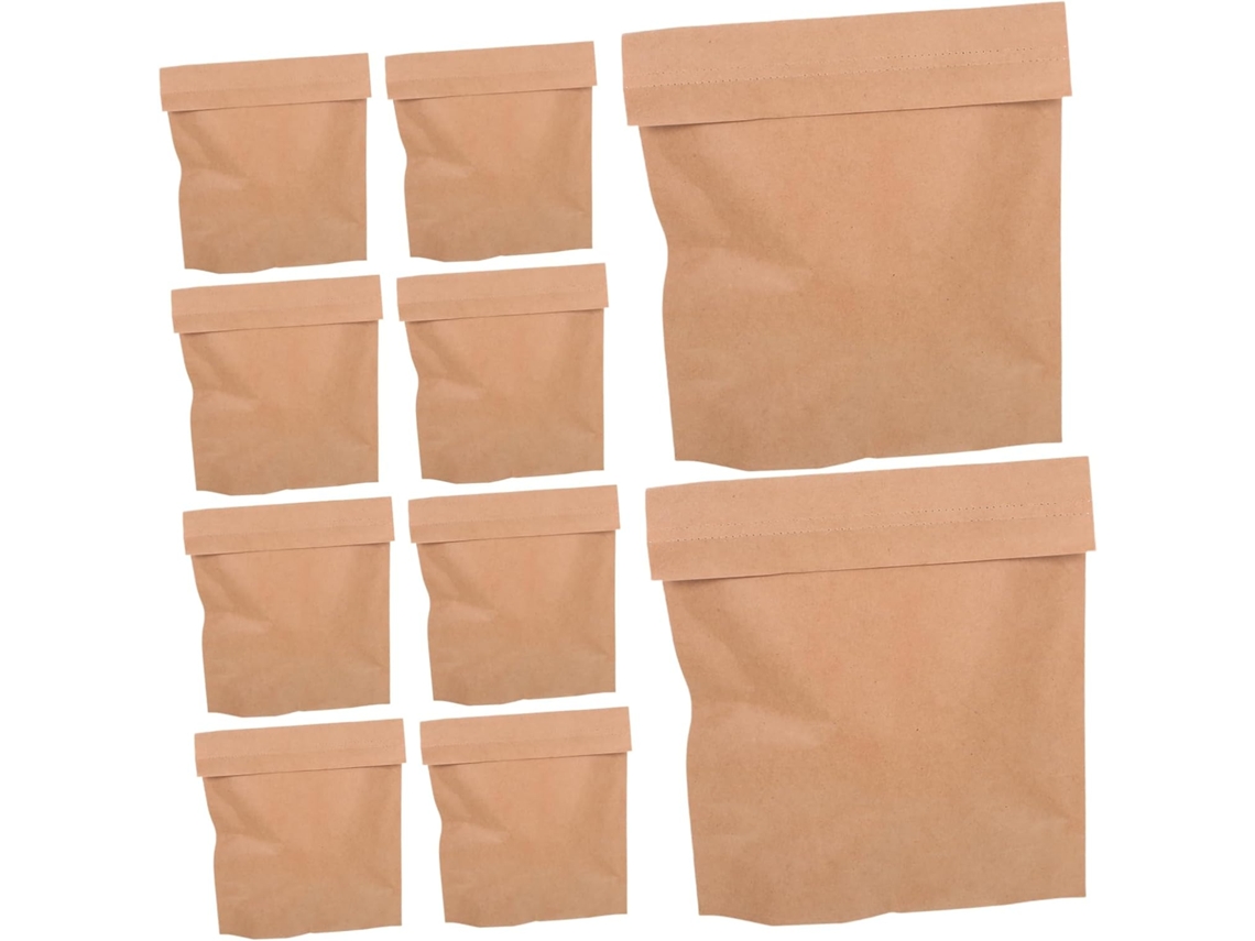 Conjunto de 10 Sacolas de Embalagem Expressa para Envio de Camisetas, Acessórios, Livros e Chocolates em Papel Kraft
