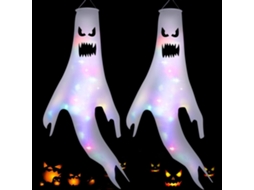 Espírito De Halloween Liberado Decoração Fantasma Com Comprimento Ajustável E Luzes Embutidas Para Decoração De Halloween Ao Ar Livre. O Material De