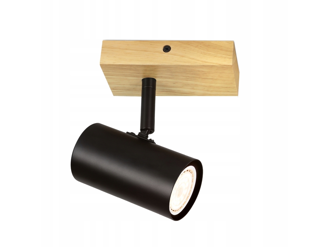 Plafon 1 Chama Madeira Preto Plafon de Corredor Metal Retro Gu10 350 Pino de Teto Giratório Max.40W NETTLIFE