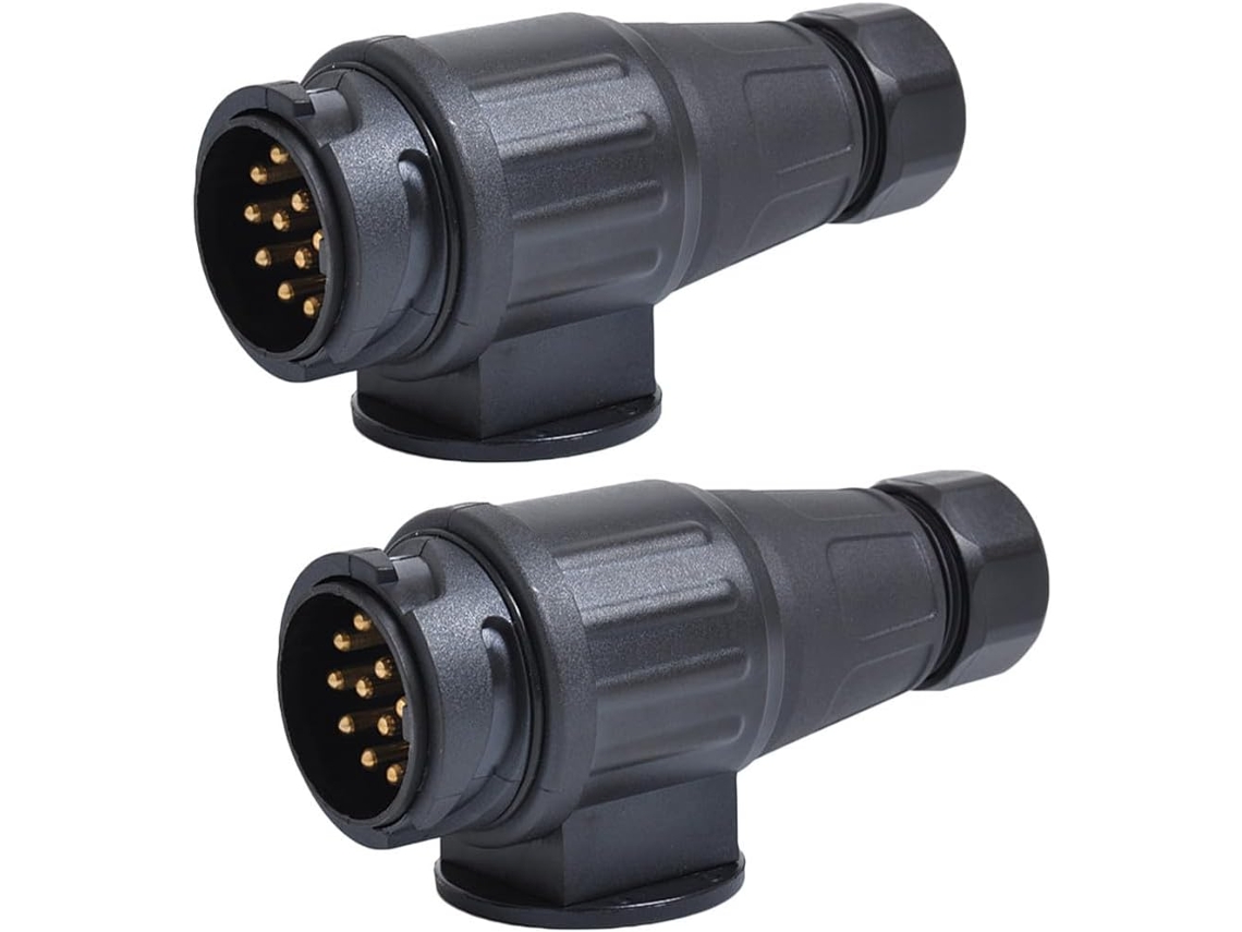 Conector à prova d'água de 13 pinos para Reboque de 12V, feito de nylon e cobre, fácil de usar.