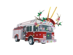 Enfeite de Natal Pingente para Árvore Decorativo Personalizado Caminhão Bombeiro Ferro Presente S/MARCA