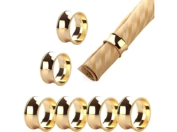 Conjunto de 6 Porta-Guardanapos, Metal Dourado Natural, Decoração de Mesa, Estilo Moderno