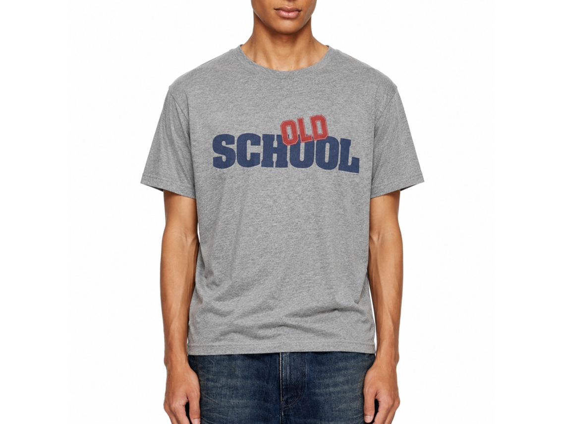 Rockinstone Old School Movie Logo Heather Graphite Adult T-shirt Size:xl