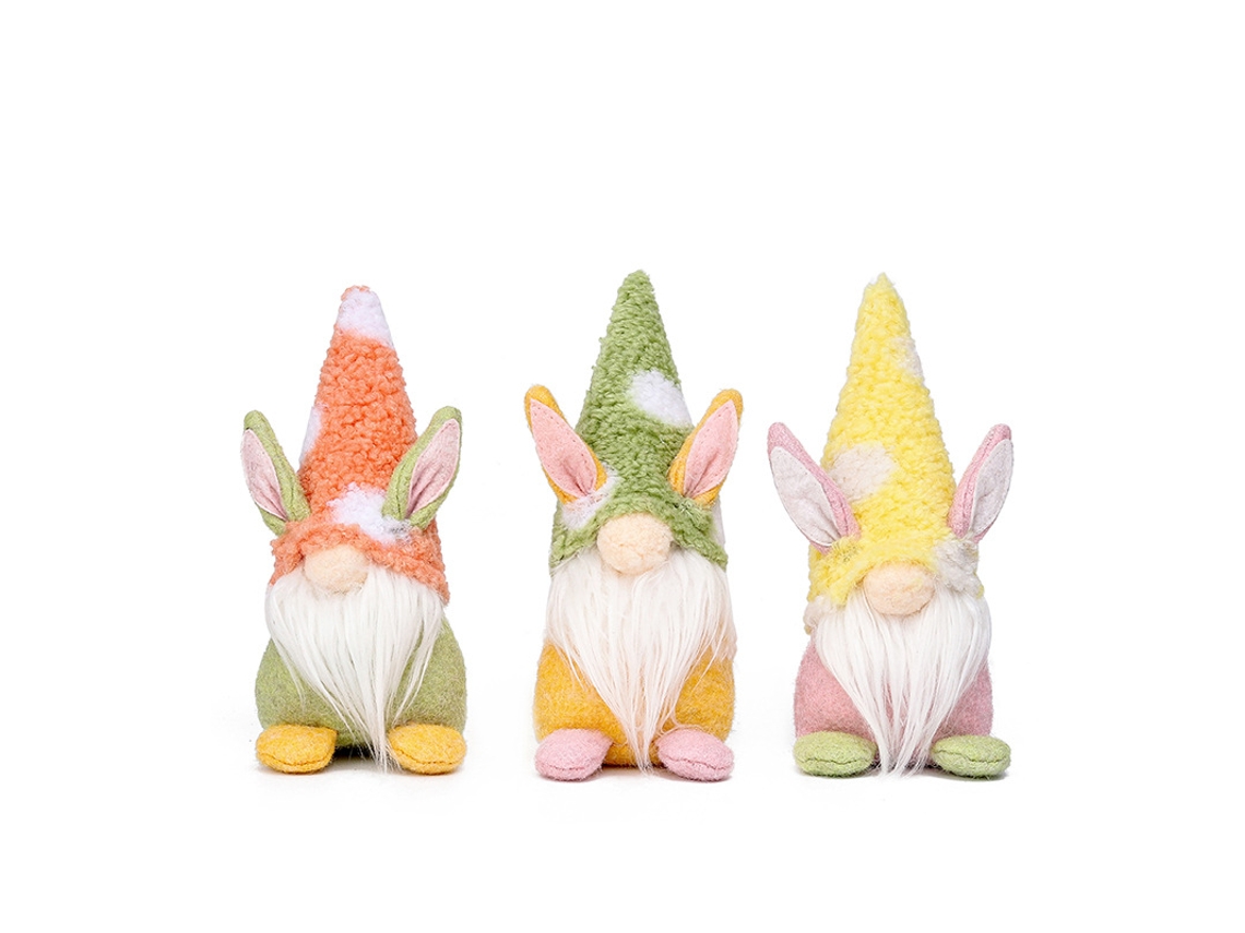 Conjunto de 3 Peluches Coelhos Anões Sem Rosto Ideia para Presente, Adequado para Decoração de Páscoa e Festas, Ergonômico, Uso Diário STELASPLEN