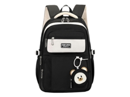 Mochila Elegante Para Estudantes Com Alças De Ombro Ajustáveis, Mochila Grande Para Livros E Atividades Ao Ar Livre, Preta.