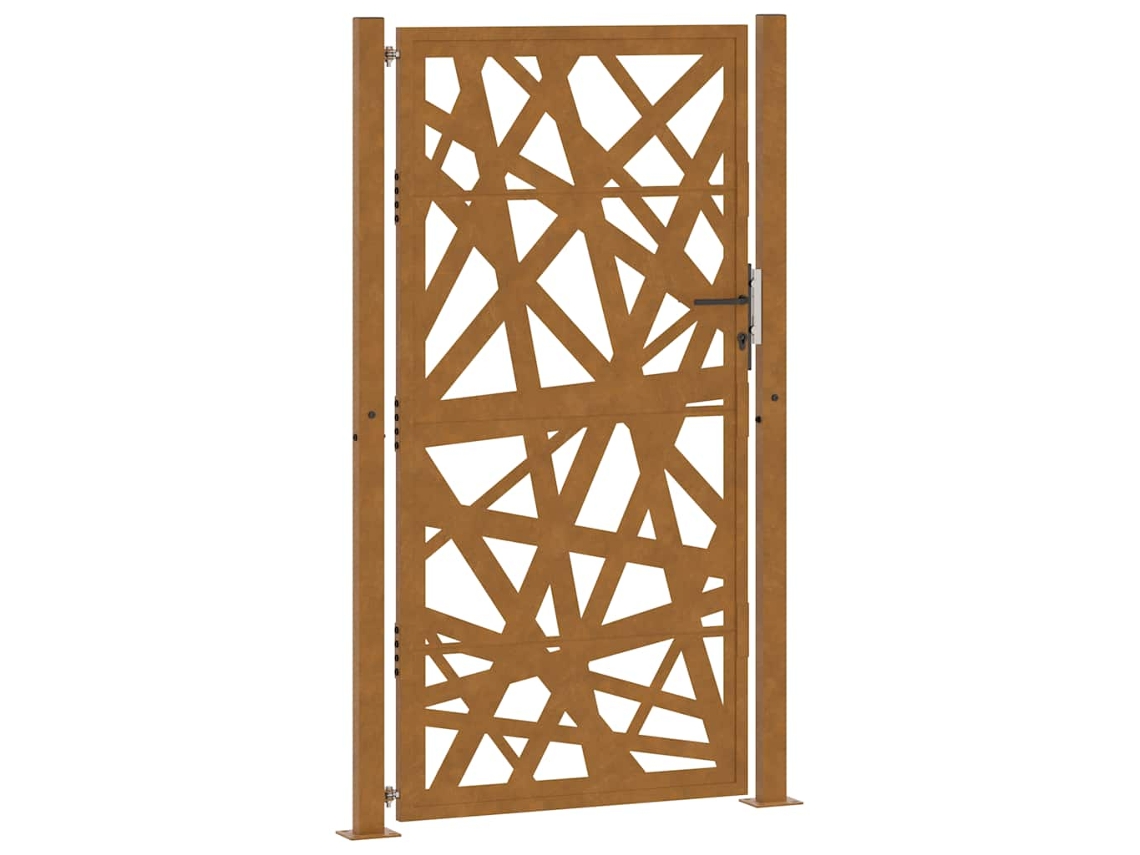 Garden Gate, Garden Gates Vidaxl Marrom Aço Resistente Às Intempéries (100 X 175 Cm)