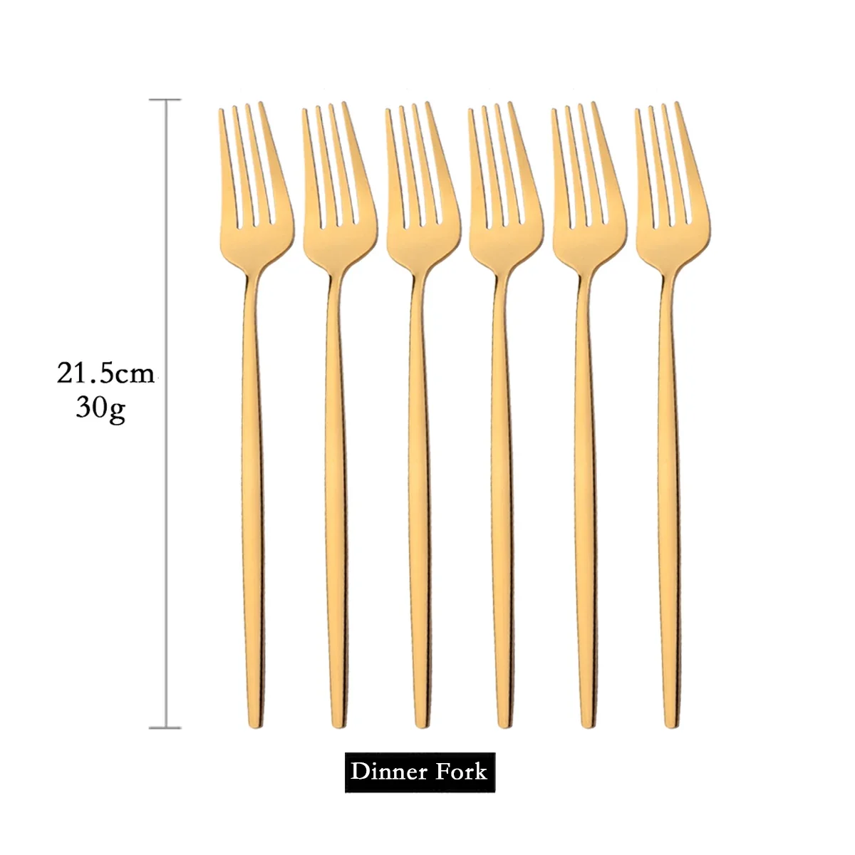 Garfos de Mesa em Aço Inoxidável, Talheres de Cozinha MDUG (dourado, 6 Peças)