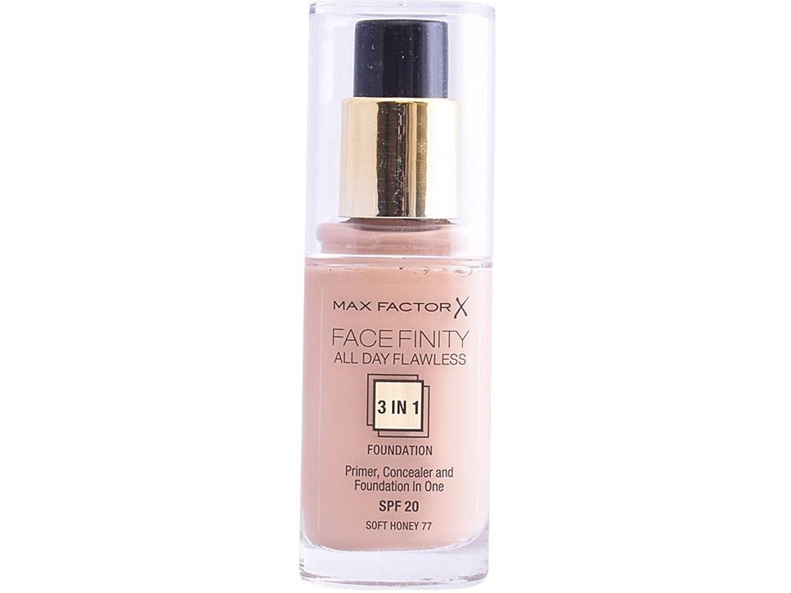 Base MAX FACTOR Facefinity Sem Falhas Tudo Em Dia 3 1 Foundation 77-Softhoney