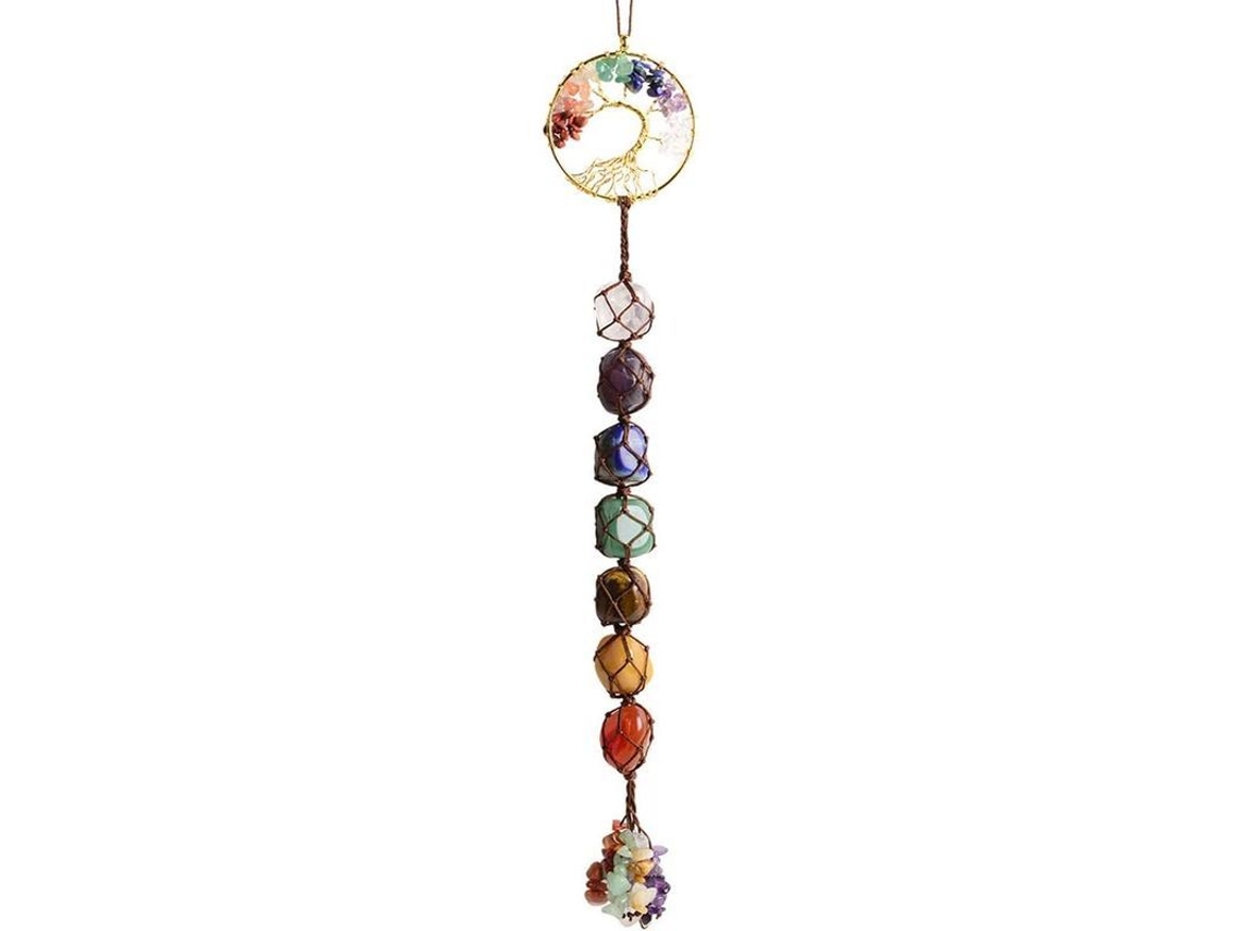 Adorno Colgante Árbol De La Vida Piedras 7 Chakras Cristales Curativos Decoración Hogar Feng Shui