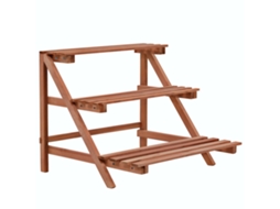 Vidaxl Suporte Para Plantas De 3 Níveis Madeira De Cedro 48x45x40 Cm